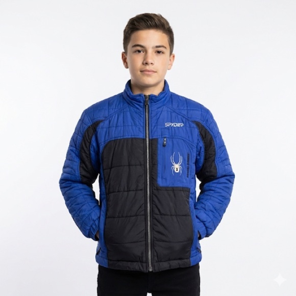 Spyder Kids Ski Jacket Performance Insulated Blue Black XL